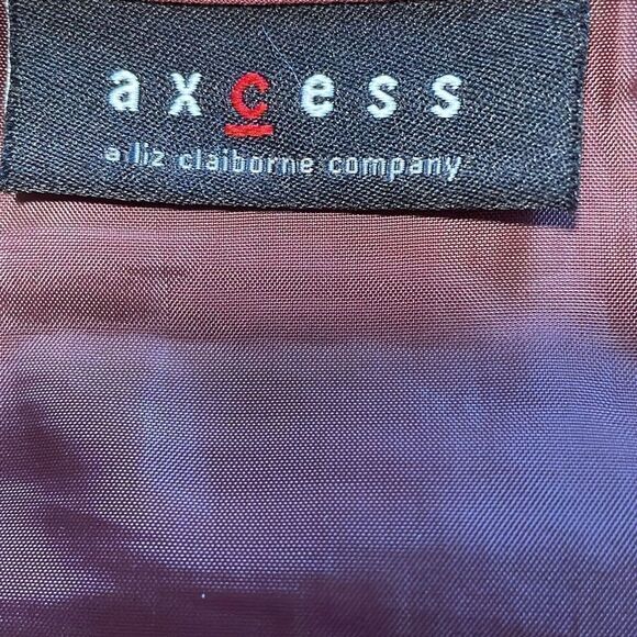 Axcess  by Liz Claiborne plum color embroidered cotton gored skirt 14 - Picture 8 of 10